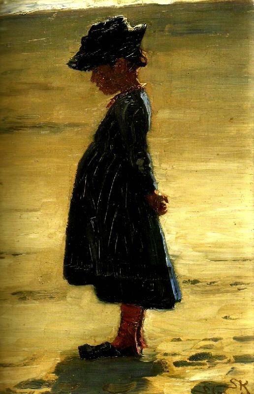 Peter Severin Kroyer en liten flicka pa skagen sonderstrand oil painting picture